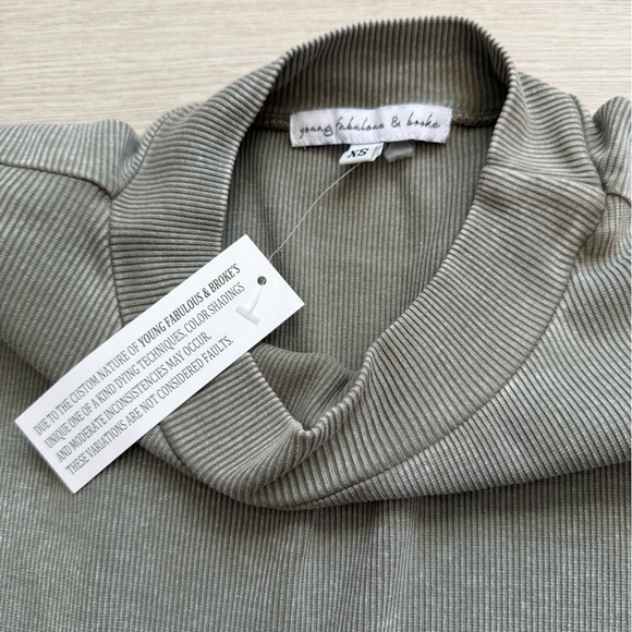 Young, Fabulous and Broke Mock Neck Midi Dress in Sage Green - Picture 6 of 12